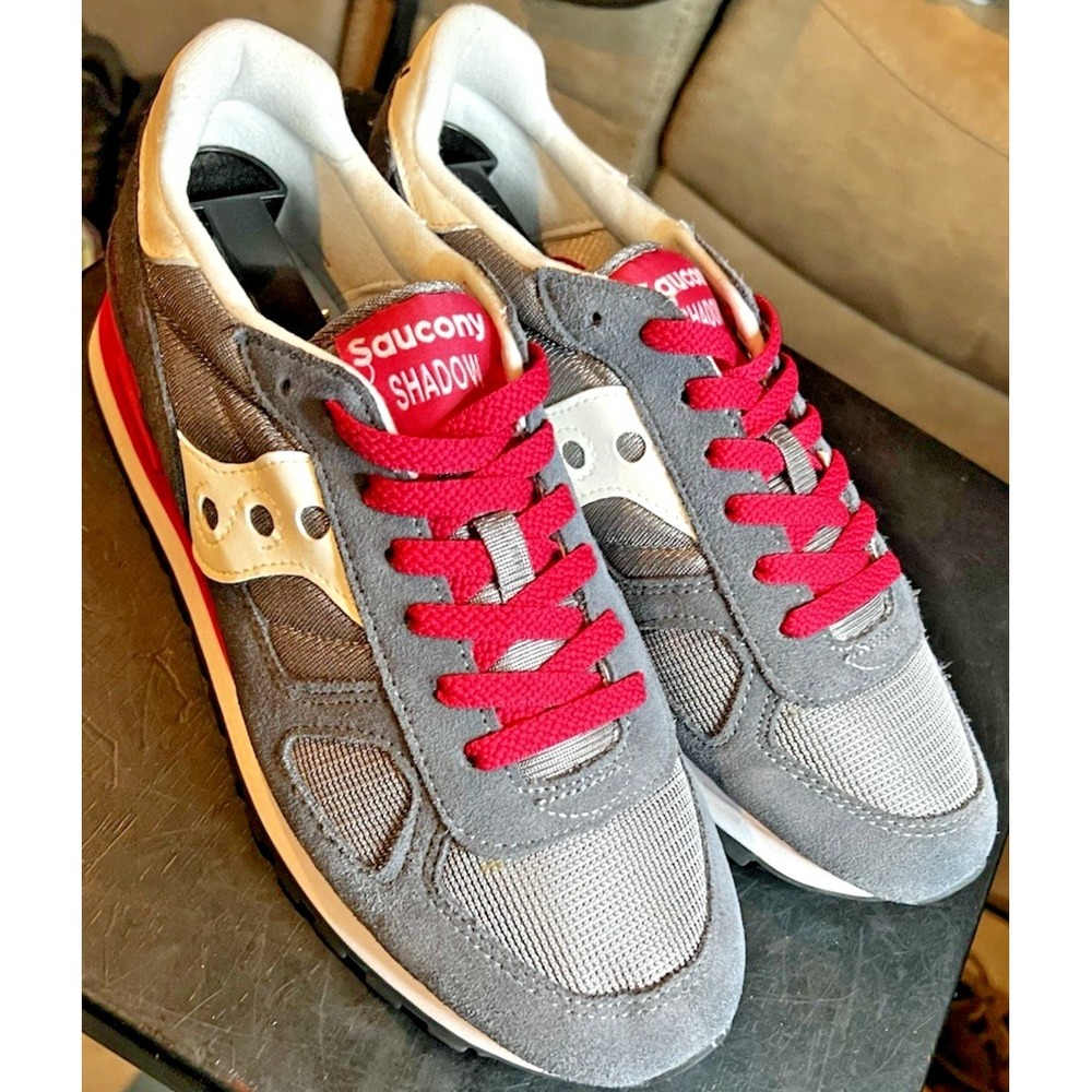 Saucony Shadow Original Sneakers (S1108-843) Women's Size 10 Running Gray/Pink - Picture 11 of 13